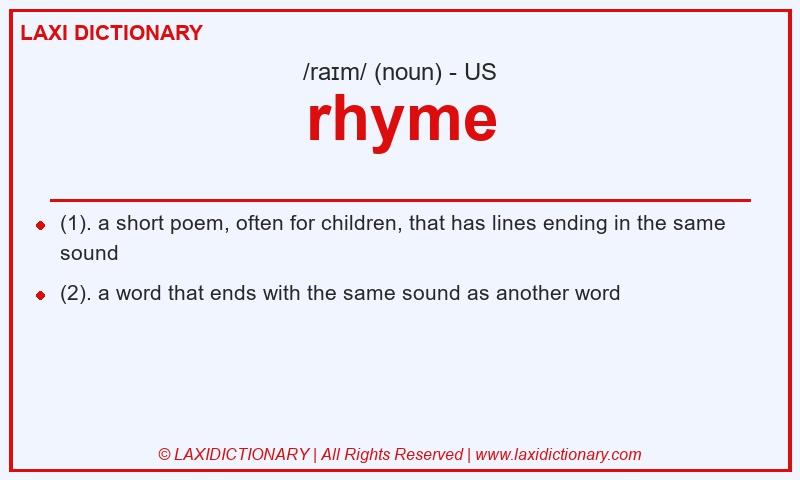 Definition rhyme in American English