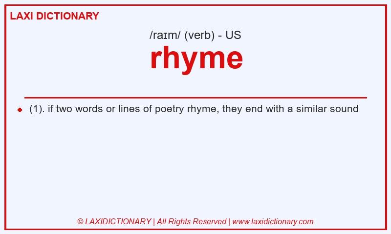Definition rhyme in American English