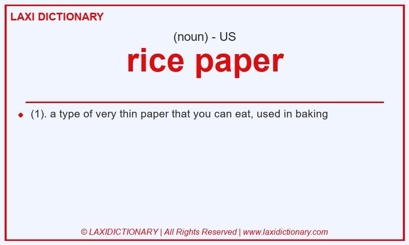 Definition rice paper in American English