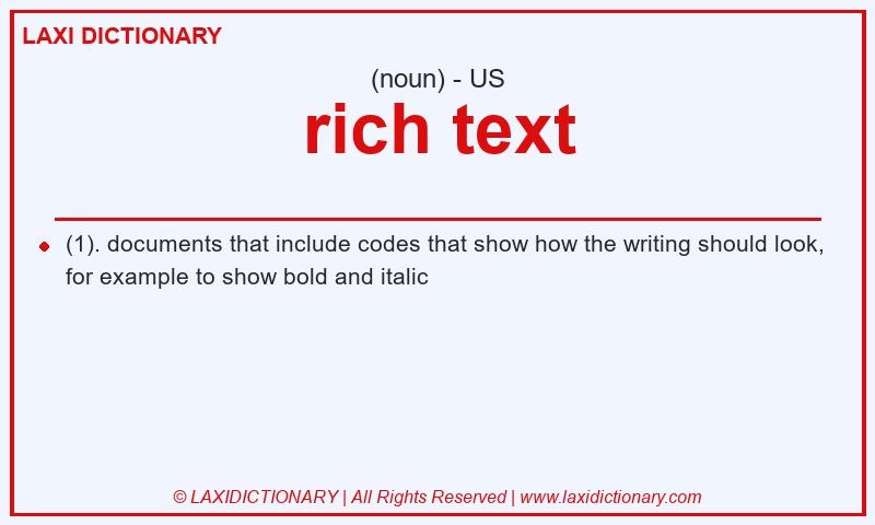 Definition rich text in American English
