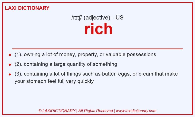 Definition rich in American English