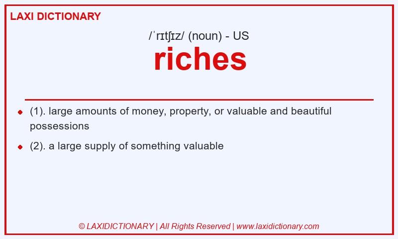 Definition riches in American English