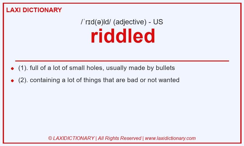 Definition riddled in American English