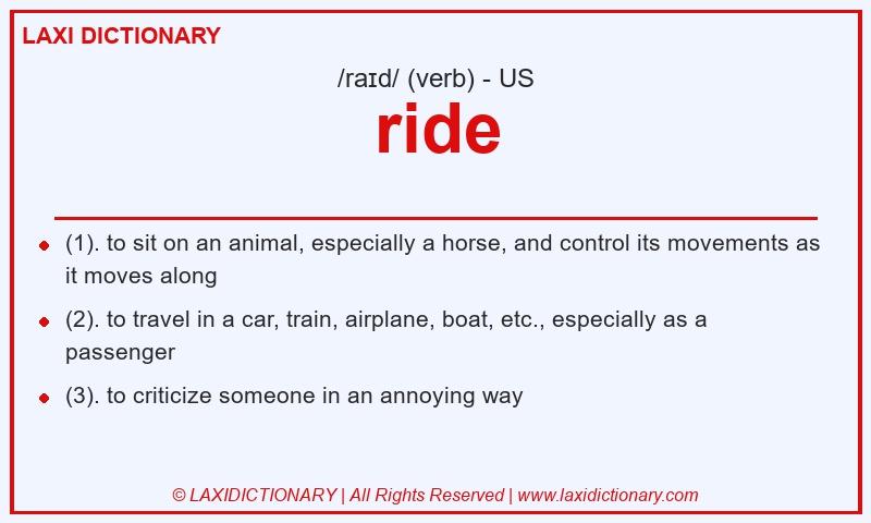 Definition ride in American English