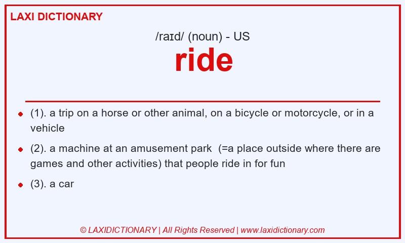 Definition ride in American English