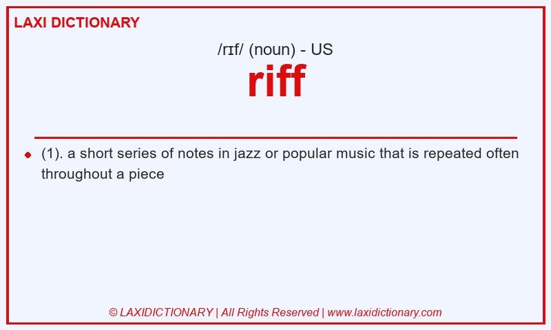 Definition riff in American English