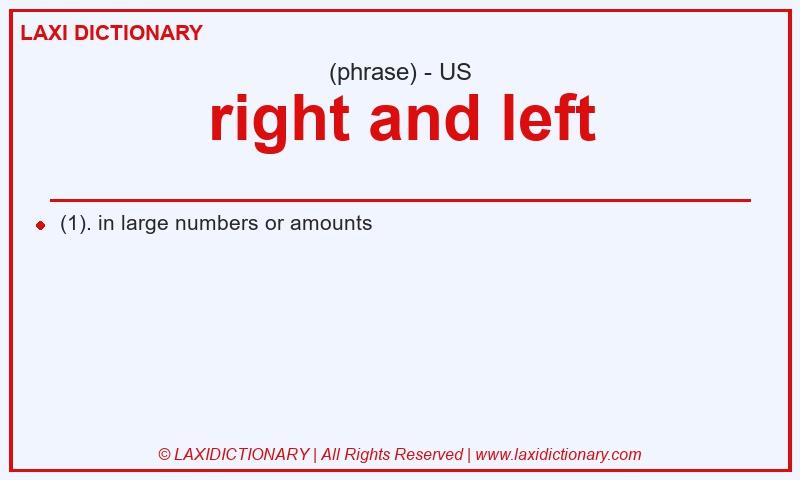 Definition right and left in American English