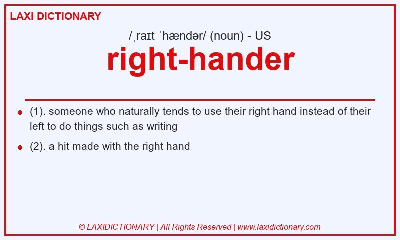 Definition right-hander in American English