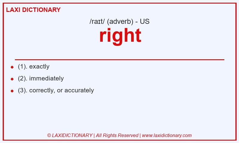 Definition right in American English
