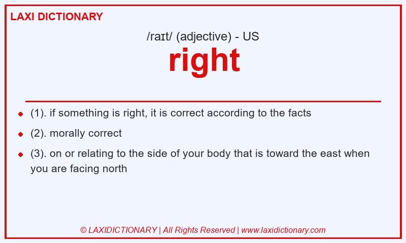 Definition right in American English