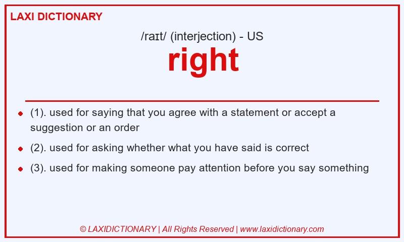 Definition right in American English