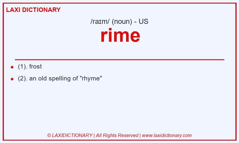 Definition rime in American English