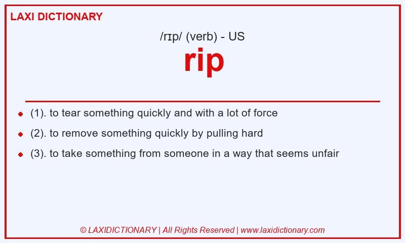Definition rip in American English