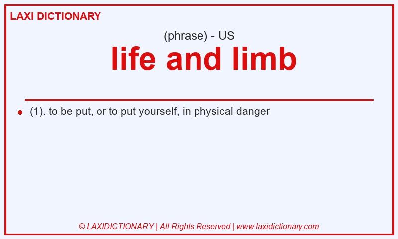 Definition  life and limb in American English