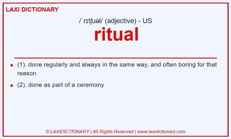 Definition ritual in American English