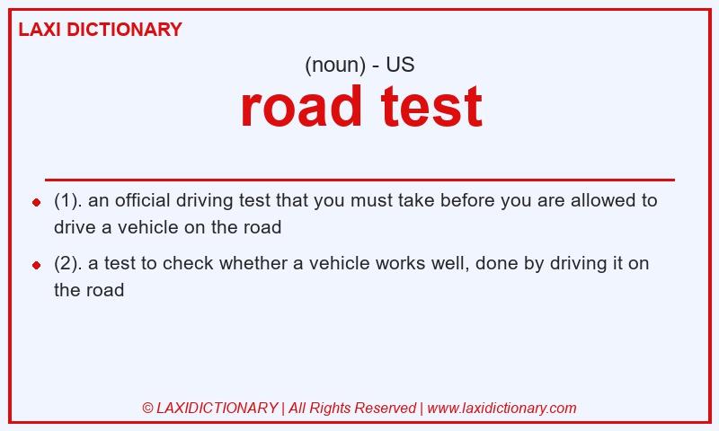 Definition road test in American English