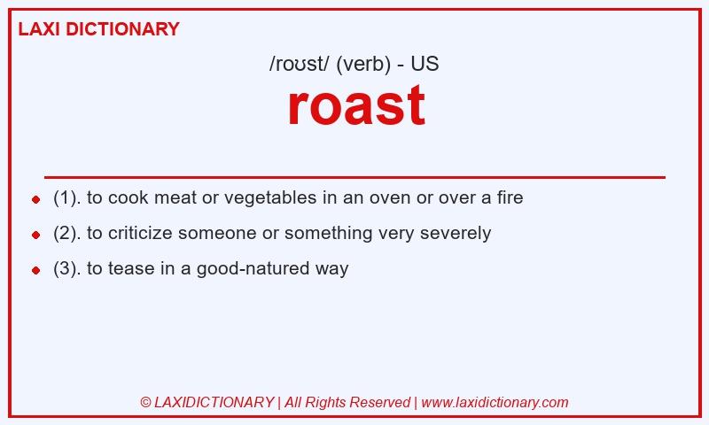 Definition roast in American English