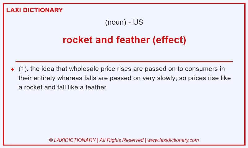 Definition rocket and feather (effect) in American English