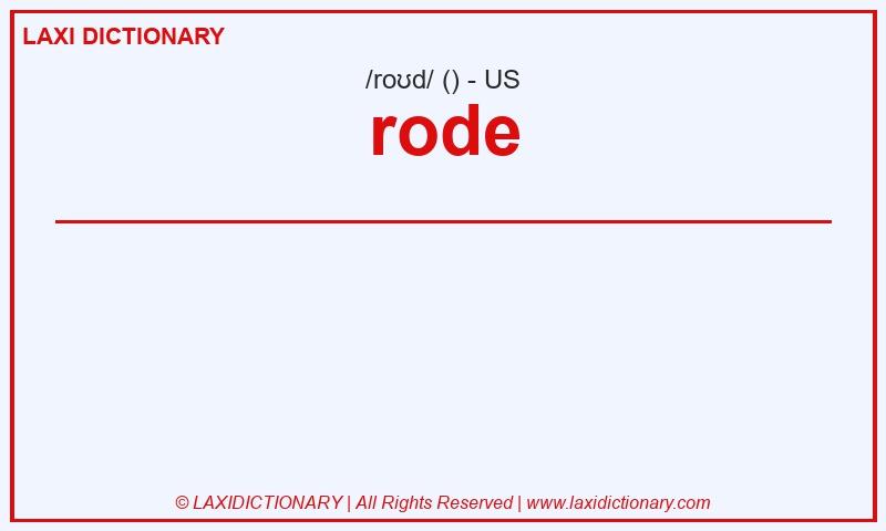 Definition rode in American English