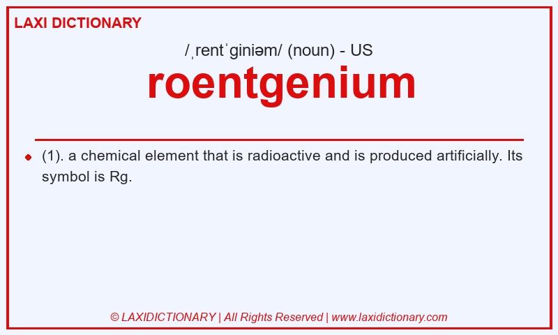 Definition roentgenium in American English