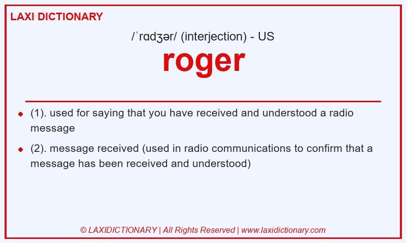 Definition roger in American English