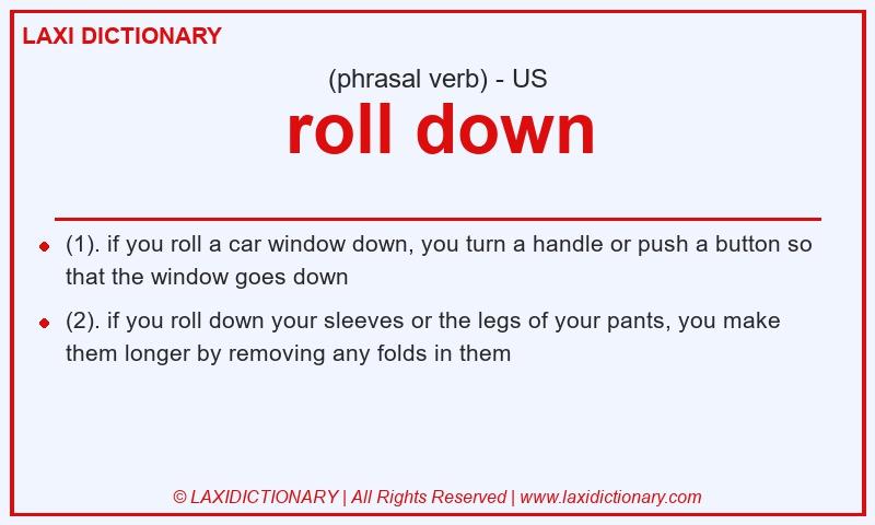 Definition roll down in American English