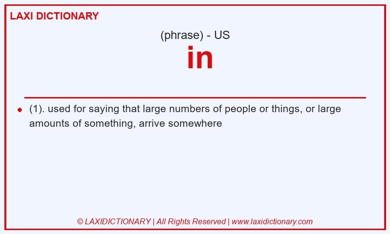 Definition  in in American English