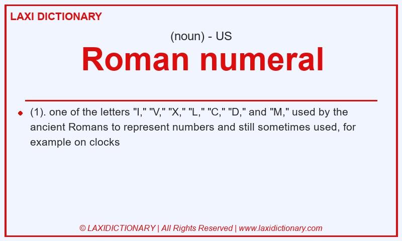 Definition Roman numeral in American English