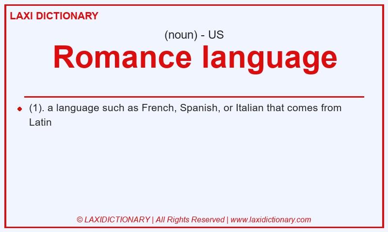 Definition Romance language in American English