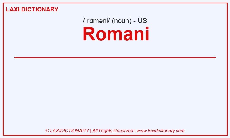 Definition Romani in American English