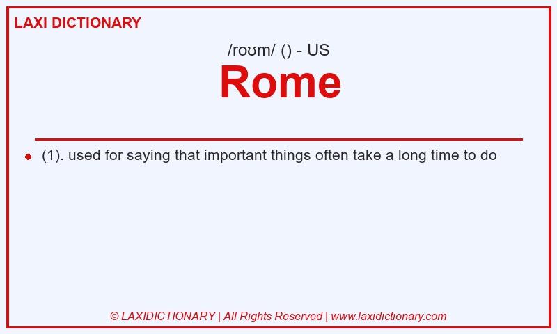 Definition Rome in American English