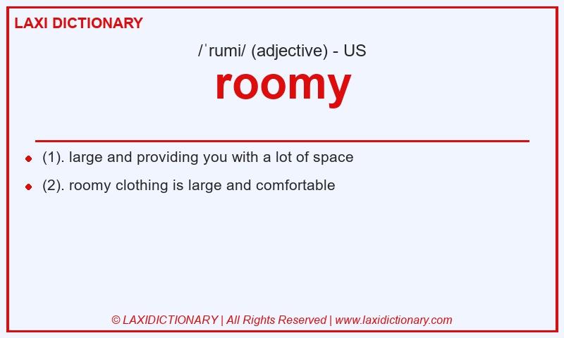 Definition roomy in American English