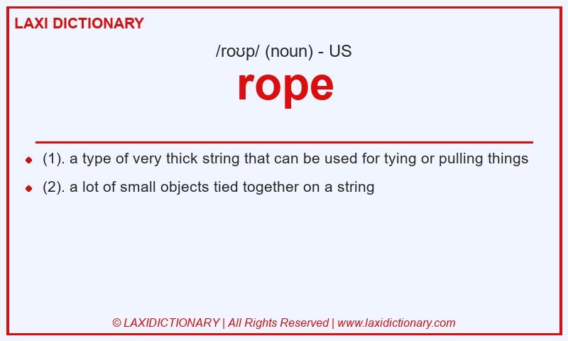 Definition rope in American English