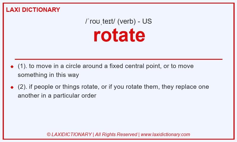 Definition rotate in American English