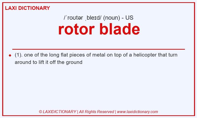 Definition rotor blade in American English