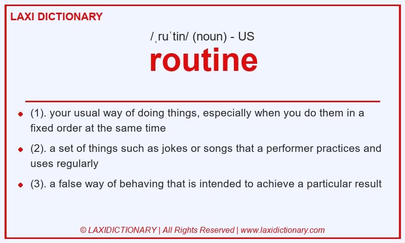 Definition routine in American English