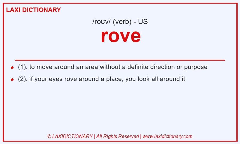 Definition rove in American English
