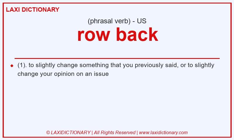 Definition row back in American English
