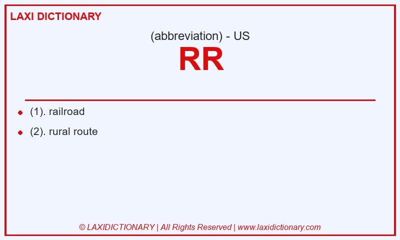 Definition RR in American English