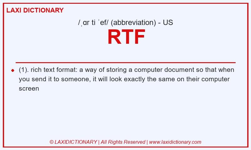 Definition RTF in American English