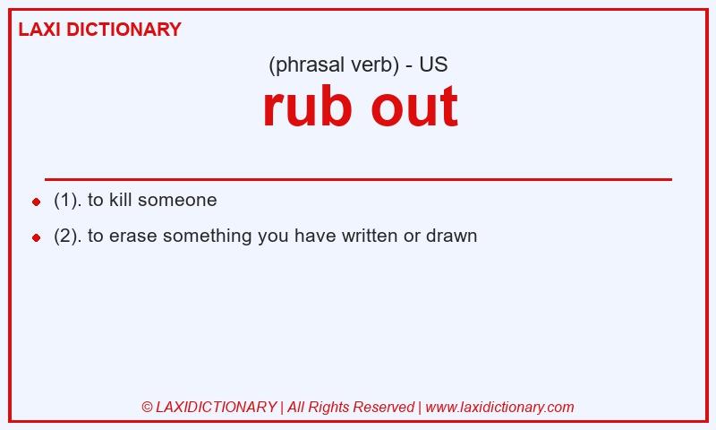 Definition rub out in American English