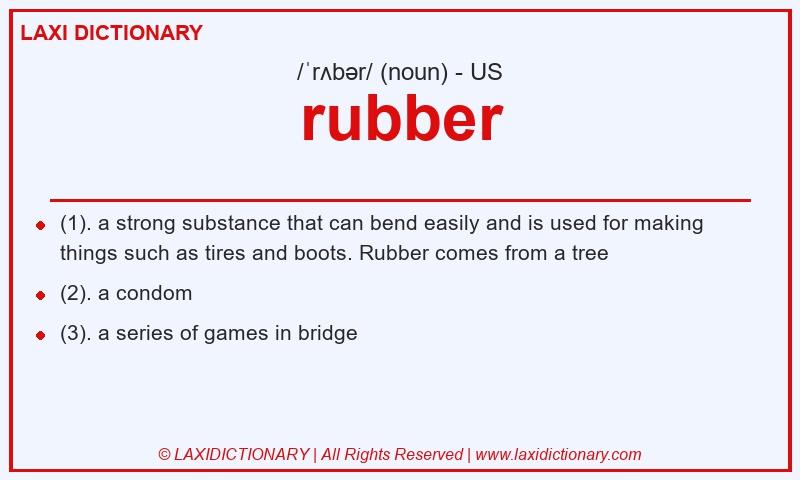 Definition rubber in American English