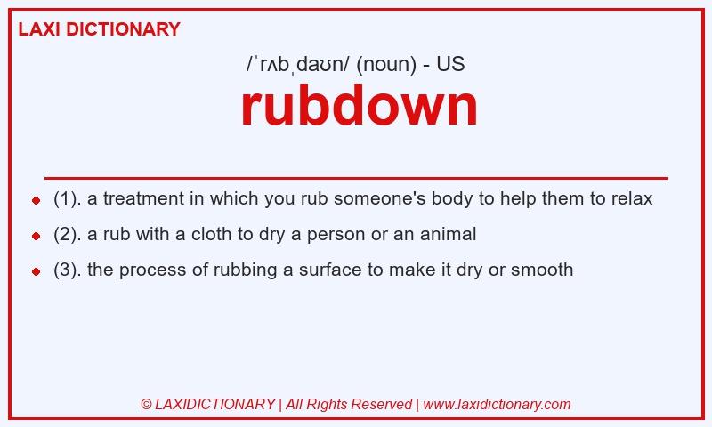 Definition rubdown in American English