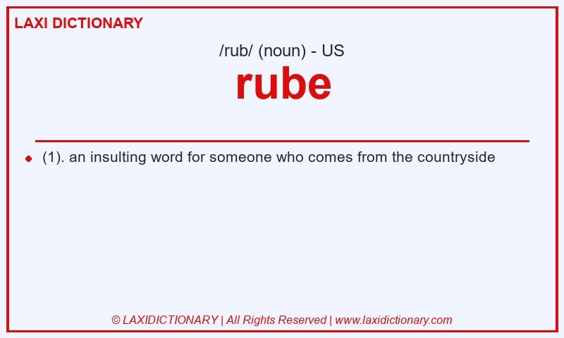 Definition rube in American English