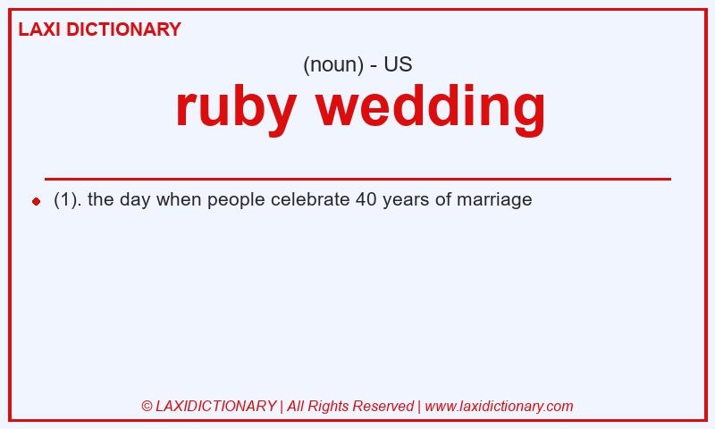 Definition ruby wedding in American English