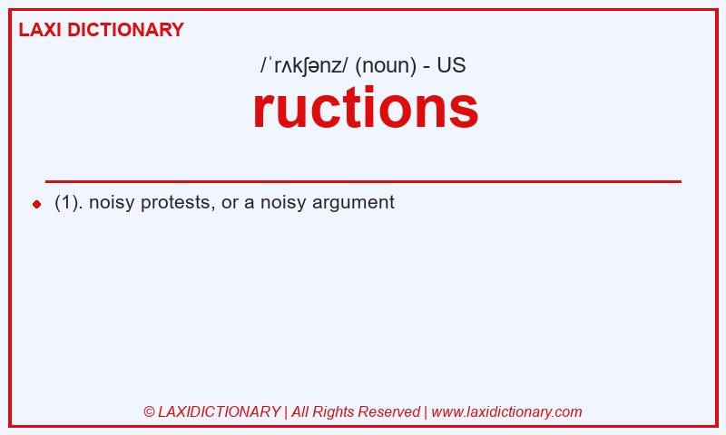 Definition ructions in American English