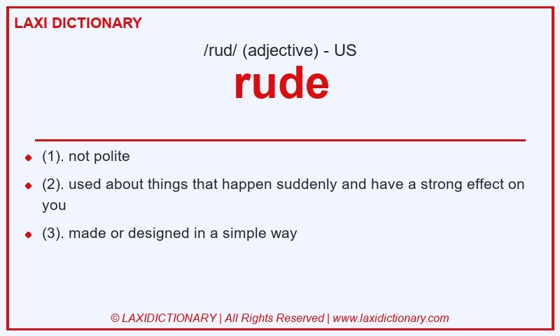 Definition rude in American English