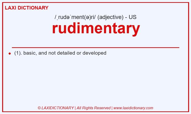 Definition rudimentary in American English