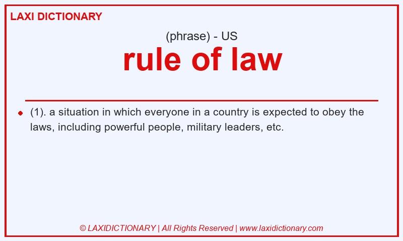Definition rule of law in American English