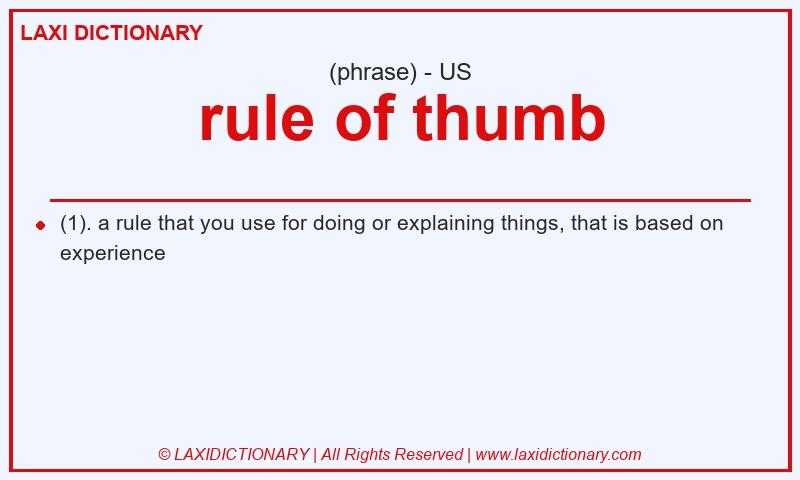 Definition rule of thumb in American English
